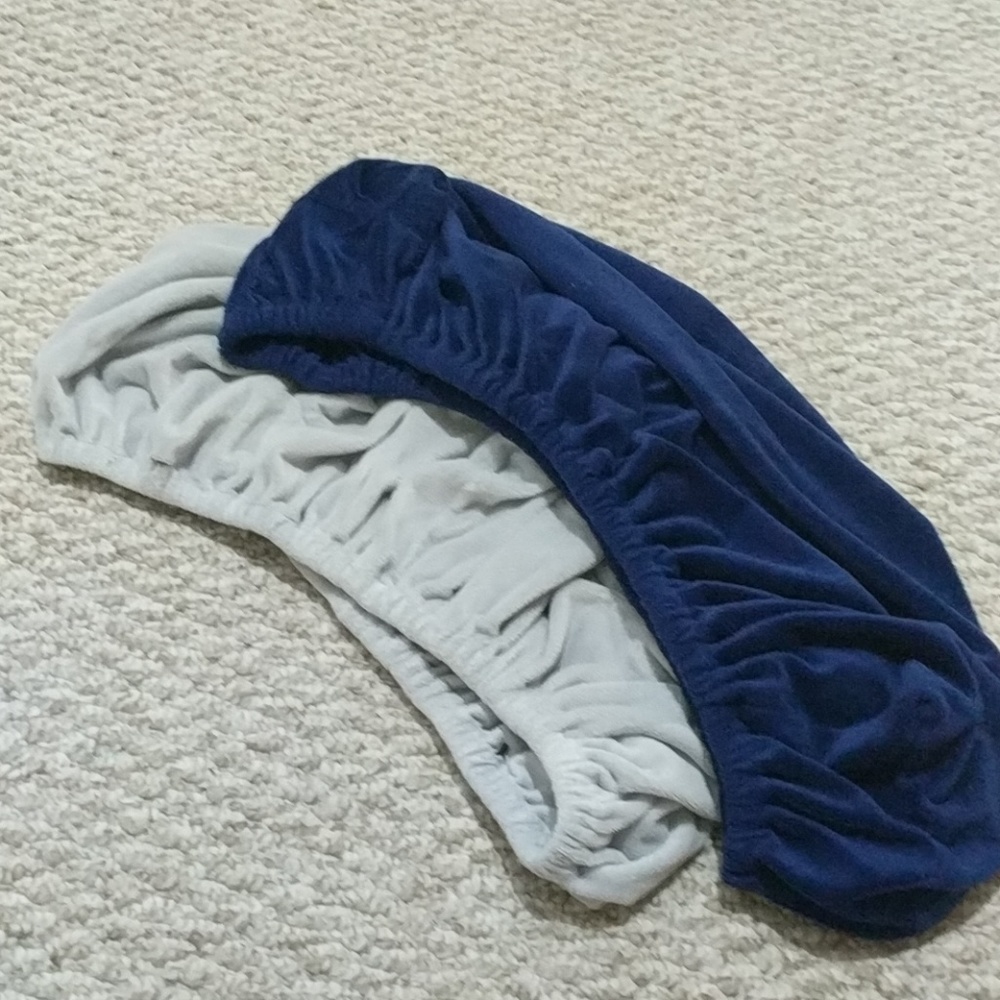 2 Plush baby changing pad covers